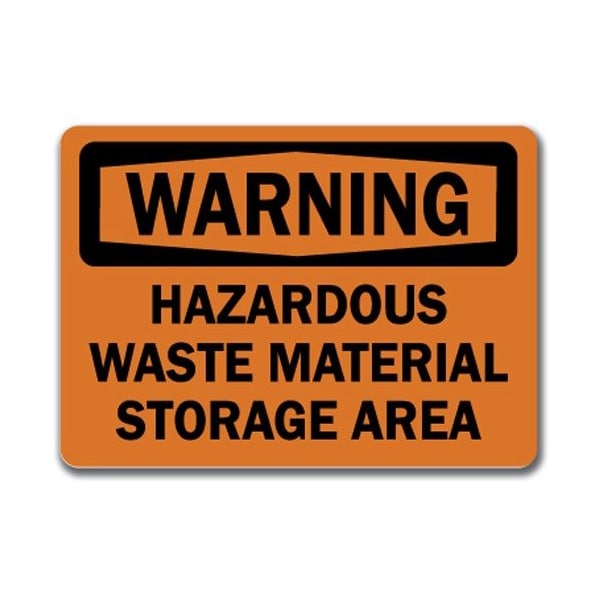 Signmission Safety Sign, 14 in Height, Plastic, Hazardous Waste Material Storage Area WS-Hazardous Waste Material Storage Area - main